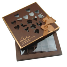 Quadrado, forma, chocolate, caixa, die-cut, janela